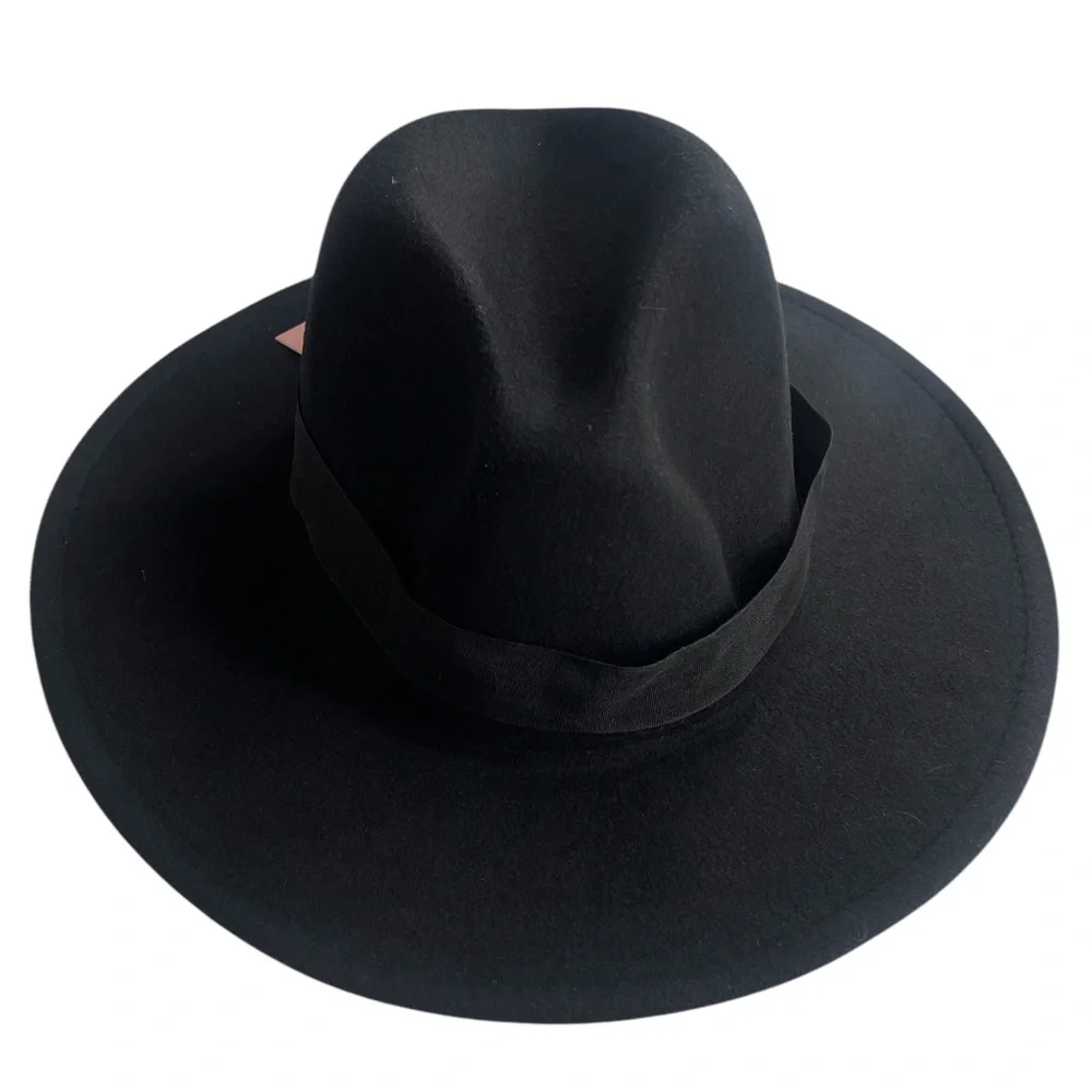 Black, Red bottom wide brim Panama felt,Fedora,Rancher Hat,Unisex,OS, NWT - Picture 9 of 10